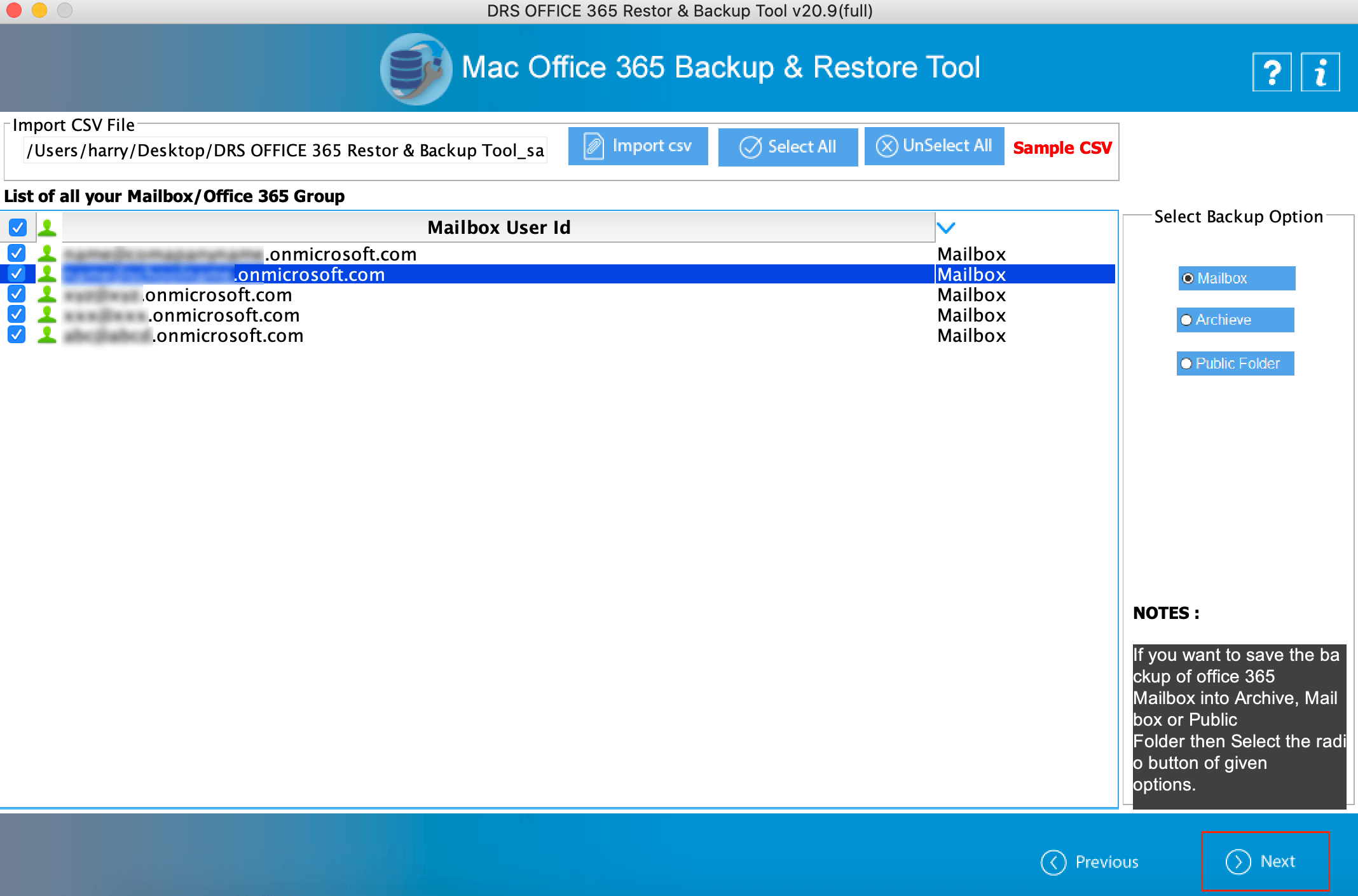 backup email on office for mac